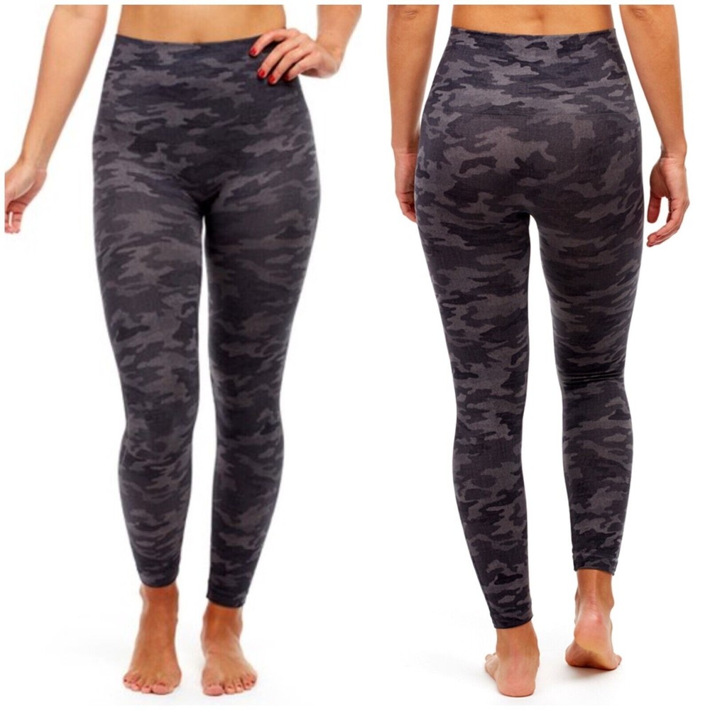Spanx Look At Me Now Seamless Leggings Small Heather Gray Camo Stretch New